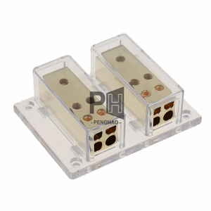 Bloc de distribution d'énergie pour voiture Répartiteur de câble de terre d'alimentation 8 voies plaqué or 4 8 AWG Hub de câble de terre pour voiture personnalisé - Product Image 1