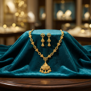 Colliers longs de mariée style Dubaï en or rempli 14K, 18K, 24K, design turc traditionnel, ensemble de bijoux de mode, vente en gros - Product Image 5