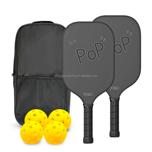 <span class=keywords><strong>Meilleur</strong></span> kit de raquettes de <span class=keywords><strong>pickleball</strong></span> en fibre de carbone T800 personnalisé OEM 2025, pressé à chaud, 2 raquettes, 4 balles, pour le divertissement - Product Image 1