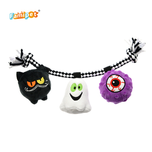 Çin tedarikçisi sevimli cadılar bayramı tasarım römorkör naylon doldurulmuş Squeaky özel yumuşak peluş oyuncak köpek - Product Image 2