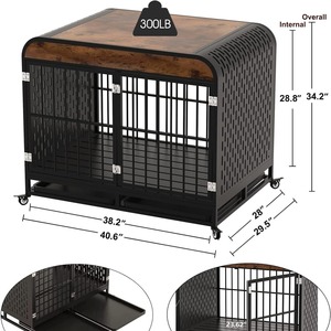 Sınır ötesi köpek kafesi kafes ev orta ölçekli köpek ile tuvalet Pet köpek evi hareketli tekerlekler ile Pet yuva - Product Image 5