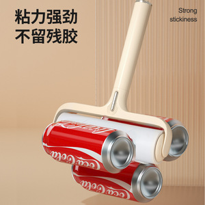 Rouleau anti-poussière avec papier remplaçable pour l'élimination des poils des vêtements, tête ronde en plastique à forte adhérence, usage domestique - Product Image 2