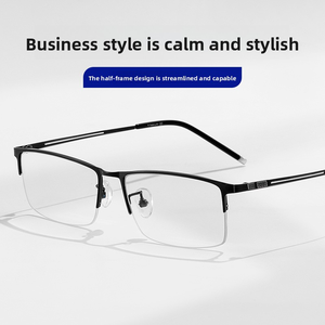 <span class=keywords><strong>Gafas</strong></span> Bluelight de negocios Ultraligeras <span class=keywords><strong>Comprar</strong></span> <span class=keywords><strong>gafas</strong></span> graduadas en línea Medio marco <span class=keywords><strong>Gafas</strong></span> de <span class=keywords><strong>lectura</strong></span> con marco óptico de titanio - Product Image 2