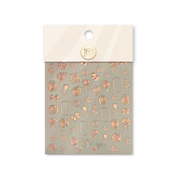 Usine En Gros Feuille D'or 3D Style Japonais Ongles Autocollants Rétro Conception Française Roses En Plastique 2D Art pour La Beauté Des Ongles Chaud Gratuit