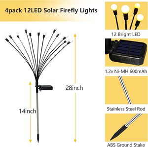 Solar Powered IP65 Waterproof LED Street <b>Light</b> Firefly Shaped Garden Pathway Decoration Ground Level Swaying <b>Light</b> <b>Remote</b> Warm - Product Image 2