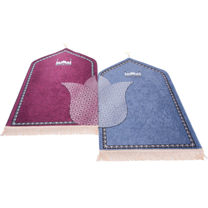 Tapis de prière moderne en polyester de haute qualité 70x110cm avec double cœur personnalisé - Grande taille, tapis de prière musulman pour <span class=keywords><strong>couple</strong></span>, utilisation à la maison et en voyage - Product Image 5