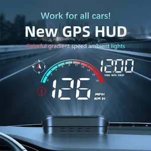 أحدث عرض M22 للسيارة الذكية العالمية الزجاج الأمامي غطاء رأس GPS hud متر أدى متعدد الوظائف السرعة إنذار سيارة HUD