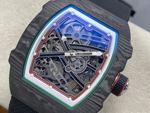 Customized carbon fiber fashion mechanical watch, hollowed-out square, water-resistant men's watch - Product Image 3