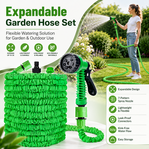 Manguera de Jardín Flexible y Expandible 3 Veces, Ideal para Lavar el Coche, Regar Plantas, Limpiar el Suelo, Paredes y Ventanas - Product Image 1