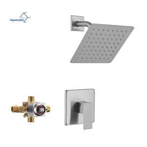 Square Single Function Bathroom Rain Shower System With Rough Entry Valve