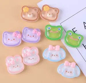 Yeni tasarım <span class=keywords><strong>mix</strong></span> moda karikatür tarzı hayvan renkli heykel reçine sakızlı ayı toplu tavşan kurbağa köpek kedi kafa flatback cabochon - Product Image 1
