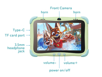 Tablet PC Anak Baru 8-Inci Kustom Android 14 Quad Core 3+32GB 1280x800 Tahan Air USB Type C Layar Kapasitif Edukatif