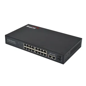 Wanglink 10/100Mbps 16 Port Poe Switch + 2 Gigabit Port Uplink + 2 Gigabit SFP Port Poe Network Switch produsen