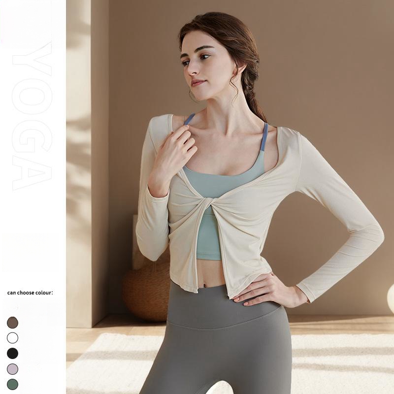 Custom Design Women Long Sleeve Yoga Tops Small Ribbed Smock Quick Dry Running Fitness T Shirts Breathable Pilates Sports Wear