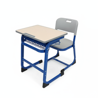 Petit bureau d'école en métal, mobilier pour enfants, bureau combiné, mobilier de classe, ensembles réglables pour étudiants, ensemble de bureau et de chaise pour étudiants