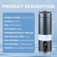 Bouteille d'eau hydrogénée 3000ppb à électrolyse rapide en 5 minutes, en PC de qualité alimentaire, pour réduire le stress oxydatif et favoriser la santé – Vente en gros fiable