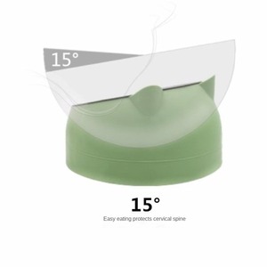 Aço inoxidável Double <span class=keywords><strong>Bowl</strong></span> Gatos Cães Proteção Cervical Boca Oblíqua Hot Pet Food Basin Forma Arredondada Pequenos Animais Fornecimento - Product Image 5