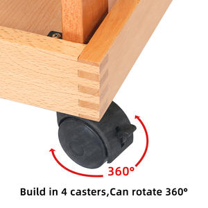 SINOART Carro rodante de madera maciza de Haya de 5 niveles con 3 cajones Carro de almacenamiento de artista de 4 ruedas - Product Image 6