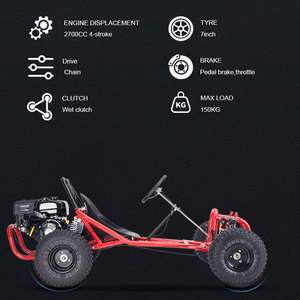<span class=keywords><strong>Karting</strong></span> à essence tout-terrain <span class=keywords><strong>avec</strong></span> logo OEM, <span class=keywords><strong>moteur</strong></span> 4 temps, pneus de 7 pouces, démarrage manuel facile, fonctionnement simple, conduite en plein air - Product Image 2