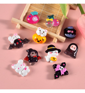 Cabujón <span class=keywords><strong>de</strong></span> resina <span class=keywords><strong>de</strong></span> dibujos animados <span class=keywords><strong>de</strong></span> Halloween con reverso plano, diseño <span class=keywords><strong>de</strong></span> murciélago, fantasma y hombre sin rostro, ideal para slime DIY, horquillas, álbumes <span class=keywords><strong>de</strong></span> recortes y como regalo - Product Image 5