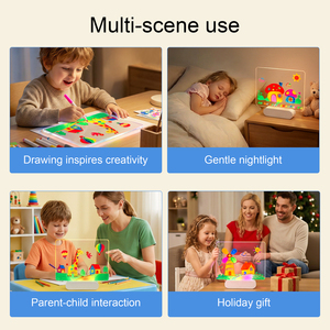 Lavagna Luminosa LED Ricaricabile per <span class=keywords><strong>Disegni</strong></span>, Tavoletta Luminosa Cancellabile a Secco con Colori RGB, Regalo Creativo per Bambini/Ragazze/Adolescenti - Product Image 5