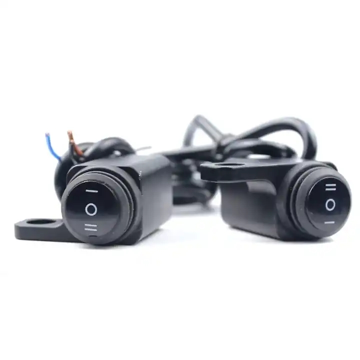 Переключатель для передней фары мотоцикла из алюминиевого сплава, трехпозиционные водонепроницаемые переключатели 12 В для противотуманной фары с креплением на зеркало