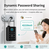 Cadenas intelligent avec application Tuya, serrure électronique à empreinte digitale et mot de passe, en alliage de zinc, étanche IP65, cadenas numérique avec clé