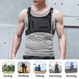 Sac de poitrine tactique personnalisé, sac de jogging, léger, imperméable, veste de sport pour la <span class=keywords><strong>course</strong></span> à <span class=keywords><strong>pied</strong></span> avec <span class=keywords><strong>porte</strong></span>-téléphone, toutes saisons - Product Image 5