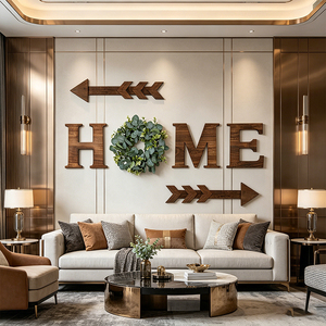Decorazione da Parete in Legno Rustico Stile Fattoria con Lettere Appese per Soggiorno, Cucina, Ingresso, Regalo di Inaugurazione Casa, Colore <span class=keywords><strong>Marrone</strong></span> - Product Image 2