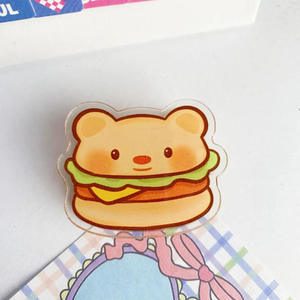 Acrylic Clips <b>Cute</b> Butter <b>Bear</b> Note Clips Multi Purpose Document Paper Note Stand Holder Student Stationery Office Supply - Product Image 2