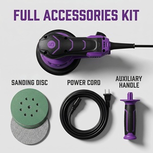 Minpar MP665 Professional 6-Inch Electric Sander with Variable Speed 400W 220-240V 4000-10000 RPM Hook Loop Attachment Dust Bag - Product Image 5
