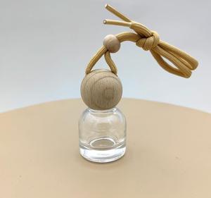 Temizle cam düzensiz şekil araba parfüm koku difüzör asılı hava spreyi <span class=keywords><strong>Mini</strong></span> 12ml şişe ile ahşap kapak - Product Image 4