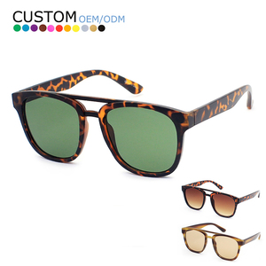 Wholesale Price Double Bridge Flat Top Sunglasses Retro Square <b>Shades</b> UV400 Men Fashion <b>Sun</b> Glasses - Product Image 1