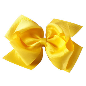 6 inch đôi Stack Grosgrain Ribbon Clip tóc màu rắn Tóc cung cho bé gái - Product Image 5