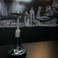 Chicha miniature en acier inoxydable 40 cm |   Ensemble de chicha portable haut de gamme avec base en verre |   Chicha en métal pour salon et maison