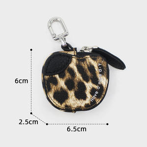 Mini sac à clés en PU imprimé léopard, pendentif, porte-monnaie pour fruits, pliable - Product Image 3