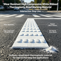 Matériau thermoplastique blanc côtelé haute compression résistant à l'usure pour marquage routier, idéal pour les lignes de stop d'intersection