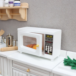Accessoires pour maison <span class=keywords><strong>de</strong></span> poupée 1:12, mini-meubles <span class=keywords><strong>de</strong></span> cabane DIY, four à micro-ondes exquis, ornements <span class=keywords><strong>de</strong></span> <span class=keywords><strong>cuisine</strong></span> en bois - Product Image 3