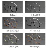 Gafas 6615 con Montura sin Tornillos, Montura Completa de Titanio, Gafas sin Tornillos, Gafas Ópticas Retro de Moda