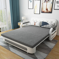 Sofá cama multifuncional plegable para sala de estar, sofá cama relleno de esponja de tela para sentarse y acostarse con almacenamiento
