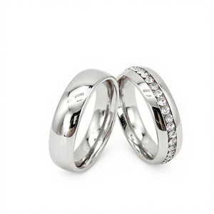 Modern Classic Two-Tone <b>His</b> <b>Hers</b> Matching <b>Engagement</b> Wedding Bands Stainless Steel Couple <b>Rings</b> for Men Women Golden Gift - Product Image 4