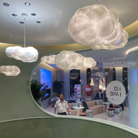 Awan gantung langit-langit dengan lampu LED, untuk dekorasi atap Restoran Mall lampu awan sutra untuk dekorasi gantung pernikahan