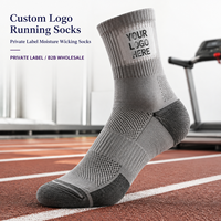 Chaussettes de course athlétiques avec logo ODM pour les collections de merchandising de courses, avec programmes d'achat en gros