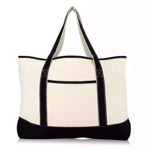 Sac de plage avec poche zippée, sac de plage d'été en toile de coton personnalisé de qualité recyclable pour femmes - Product Image 3