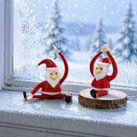 Figurines de Noël artisanales en verre soufflé de Murano, rouge, 6 cm, décoratives pour table, cadeaux de fêtes, yoga, danse