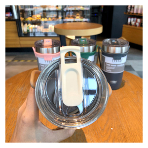 <span class=keywords><strong>Tyeso</strong></span> ถ้วยกาแฟสแตนเลสแบบพกพา,แก้วกาแฟพร้อมหลอดซิลิโคนความจุมากแก้วดื่มน้ำกีฬาขนาด710มล. - Product Image 2