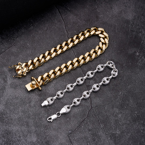 <span class=keywords><strong>Bracelet</strong></span> pour <span class=keywords><strong>homme</strong></span> en argent sterling 925 avec fermoir à griffe <span class=keywords><strong>de</strong></span> homard, motif <span class=keywords><strong>grain</strong></span> <span class=keywords><strong>de</strong></span> <span class=keywords><strong>café</strong></span>, style hip-hop, rappeur Lucky - Product Image 3
