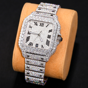 Luxury Hip Hop Jewelry Bnad Wrist Custom Case Micro Paved VVS Moissanite <strong>Diamond</strong> Iced Out Mechanical <strong>Watch</strong> for Men - Product Image 6