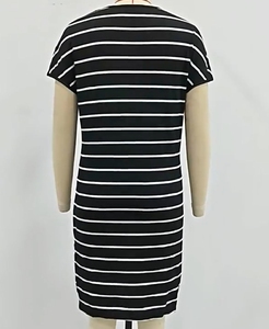 2025 estate abito <span class=keywords><strong>premaman</strong></span> stile europeo americano Casual elasticizzato con strisce sul collo comodo ampio fornitore di abiti da donna - Product Image 5