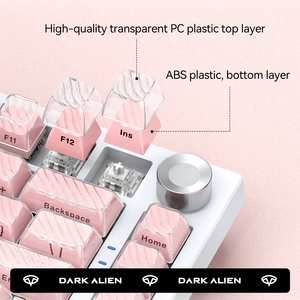 Phím bàn phím Crystal Wave tùy chỉnh, hai màu, chất liệu acrylic+PC, đúc phun OEM, nhiều độ cao khác nhau: 61/68/75/87/98/104/108/130 - Product Image 3